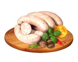 Белая колбаса, вайсвурст (нем. Weißwurst) 