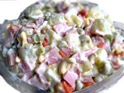 Настоящий рецепт салата Оливье для праздничного стола